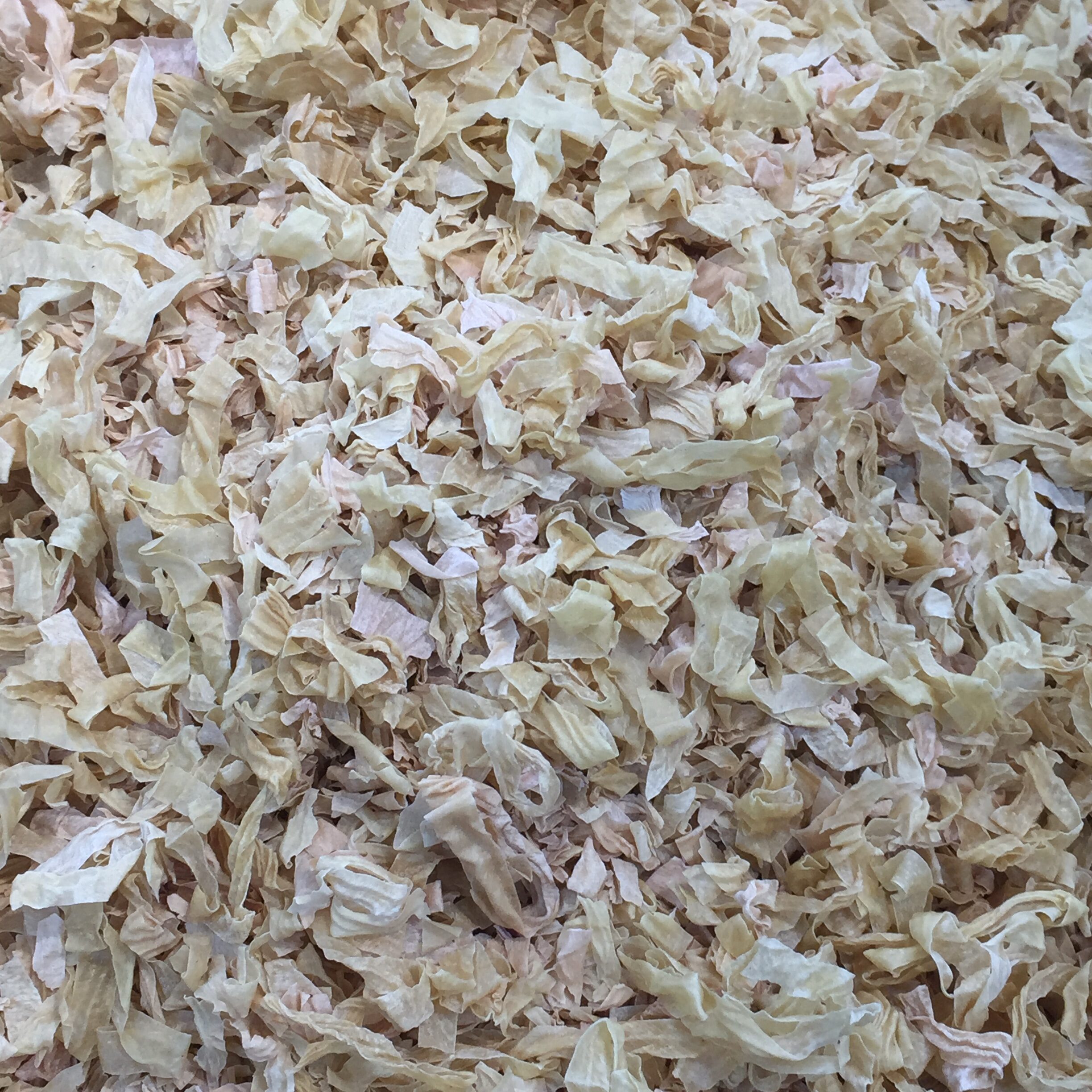 Shredded tofu in a bowl